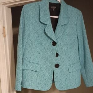 Kasper Women's Teal Textured Blazer
